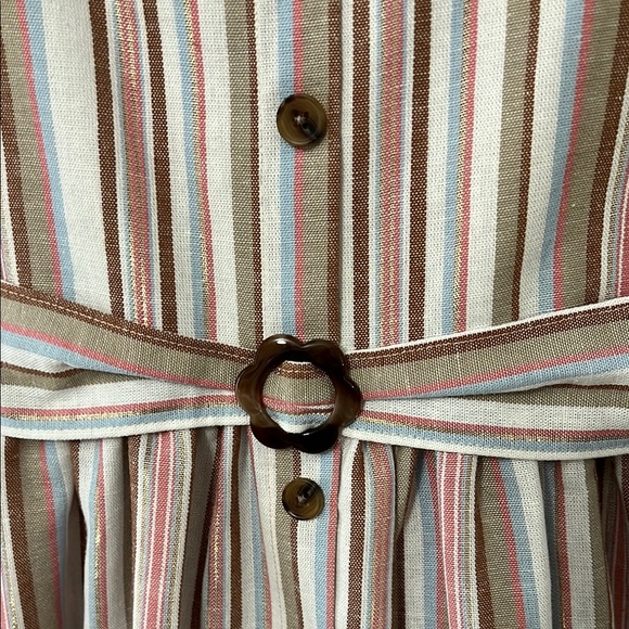 Bonnie Jean Striped Puff Sleeve Dress with glitter stripes - Picture 4 of 7